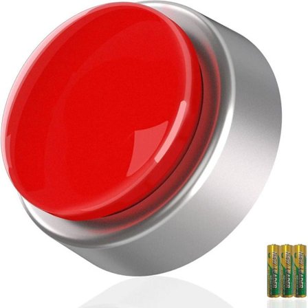 Stor Talende Buon Ur, Talende Vækkeur til Blinde, Ældre eller Synshandicappede - Siger Tid, Dato og Dag (Rød og Sølv)-FQ-