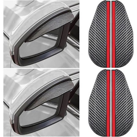 4 Stykker Regnbeskyttelse for Speil, Regnbryn for Bakspeil, Røykbeskyttelse, Regnbeskyttelse for Sidespeil for de fleste Biler, Lastebiler, SUV-er, 