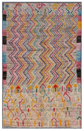 Tappeto Berber Colourful 88X148 Marrone/Rosso Scuro (Lana, Afghanistan)