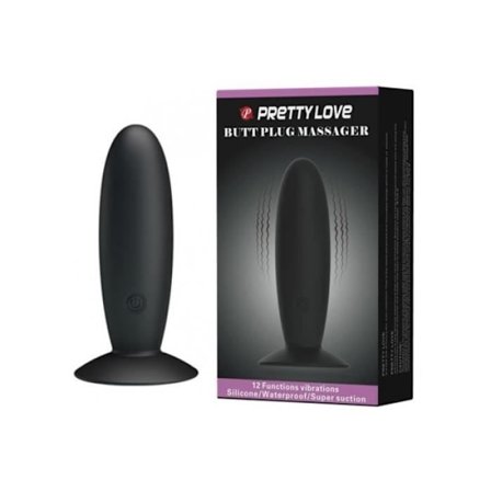 Anal Vibromassager - Pretty Love - Genopladelig - Silikone - 12 Vibrationsprogrammer - Solid Sugekop