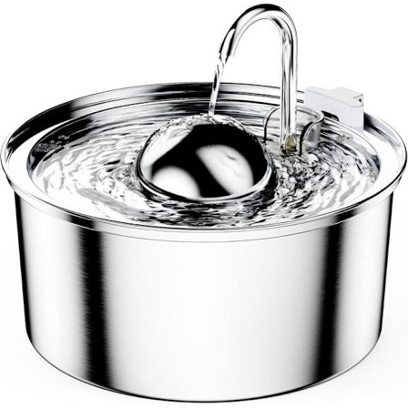 Kattevandfontæne, 3,2L Rustfri Kattevandfontæne, Superstille, Haneform, Multifiltrering, Egnet til Katte, Hunde og Andre Husdyr Ikodm-FX-