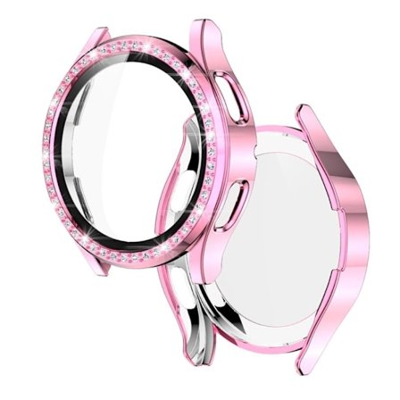Samsung Galaxy Watch 4 (40mm) klockarmband med strassdekor och härdat glas - Rosa