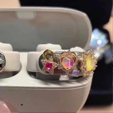 Rhinestone for Clip on Earbuds Open Ear, Zirconia Dekorativt Øretelefon Tilbehør