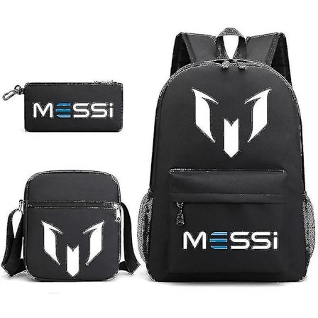 3-pack Fotboll Messi Ryggsäck Ryggsäck Kvinnor Män Resa Laptop Tonåringar Molas Väskor Sac Endast Ryggsäck