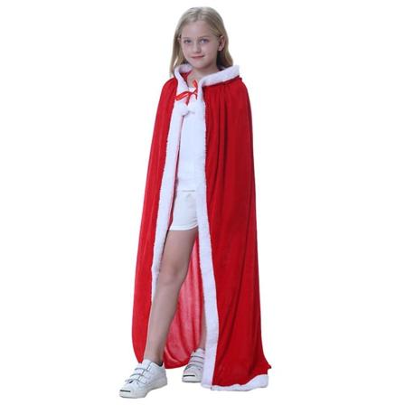 Joulu Lapset Pojat Tytöt Joulupukki Viitta Puku Rekvisiitta Punahupullinen viitta 90cm