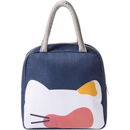 Canvas Tjock Folie Lunchväska, Isolerad Lunchväska, Söt Canvas Lunchväska, Cartoon Isolerad Väska för Kvinnor Män Barn Arbete Skola Camping Picknick