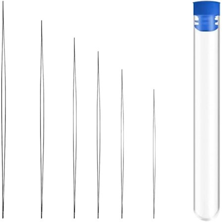Beading Needles, 6 Pieces Pearl Needles, Needle Beading Needles for Threading, with Transparent Needle Storage Bottle, for DIY and Jewelry Making