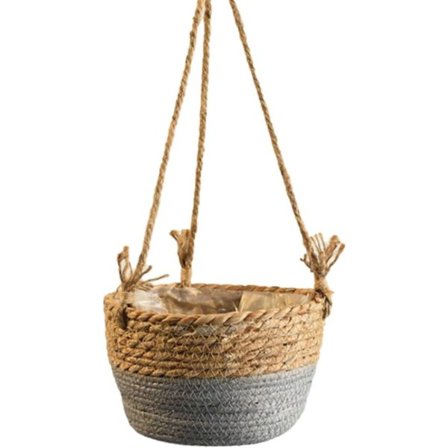 20cm Hängande Halm Planter Med Jute Rep - Vicker Vägg Hängande Korg