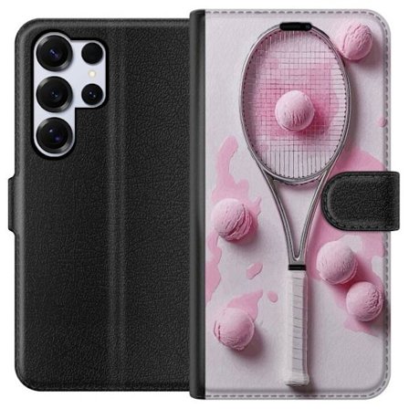 Kompatibel Tegnebogsetui til Samsung Samsung Galaxy S25 Ultra Rosa glaskugler og tennisketsjer i et kreativt stillbillede med legende popfølelse og m