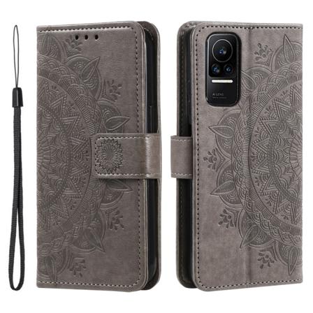 SKALO Xiaomi 13 Lite Mandala lompakkokotelo - Harmaa Grey