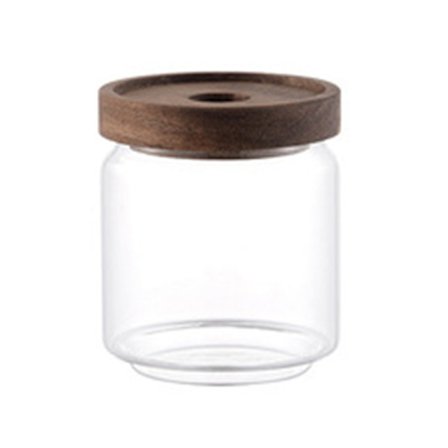 Lufttät glasburk Klara burkar Spannmålsbehållare Matförvaringsflaskor Kaffe Te Förvaringsburk med trälock