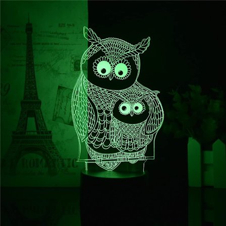 3D-pöllö Koti Sisustus Illuusio Yövalo Kaukosäädin 16 Väriä Pöytälamppu Pöllö Teema Leikki Äitienpäivä Ystävänpäivä Joulu Joulu Syntymäpäivälahjat