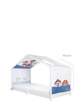 Paw Patrol Cover For Montessori House Beds 90 X 200 Cm In Paw Patrol Design - White - 90X200CM