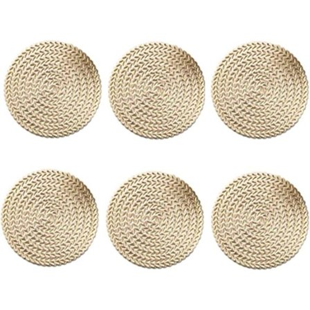 6 stk. isolerende underlag til kopper, hule runde underlag til hjem og køkken, modstandsdygtig brug (guld)