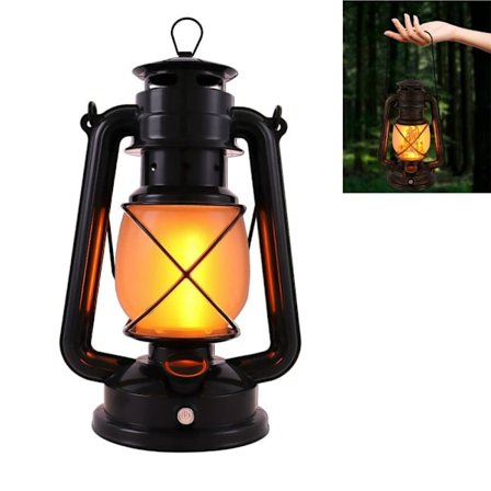 Halloween Retro Flammelampe – USB-genopladelig Hængelygte med Touch-knap, 3 Lystilstande & Flimrende Flamme til Indendørs, Have & Terrasse