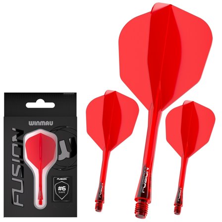 Winmau Fusion #6 Integrated Flight & Shaft Red (Translucent)