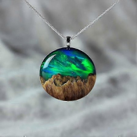 Aurora Borealis Opaali Riipus Kaulakoru - Vihreä Revontulet Korut Naisille