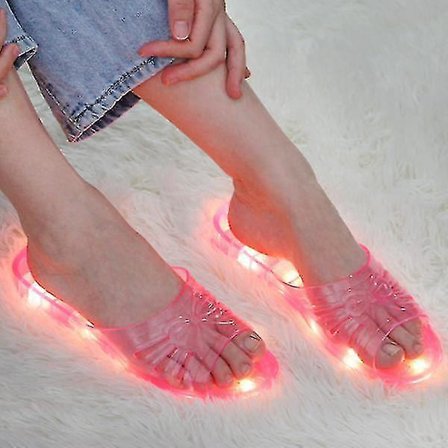 Glødende krystallsko jenter sommer morsomme prinsesse blinkende tøfler kvinner