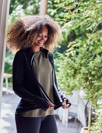 ZEBDIA Womens Sports Jacket - Black - L