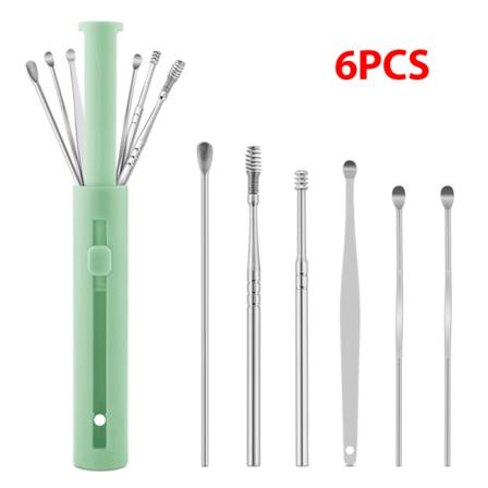 6/7st Öronrengörare Öronvaxborttagningsverktyg Springsked Öronplock Cl