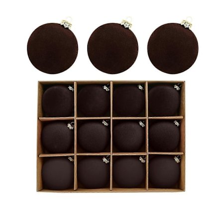 [LLC] 12 kpl Sametti Joulupallot Parvikoristeiset Joulukuusenpallokoristeet Muovipallot Joulu Koristeelliset Ripustettavat Koristeet 