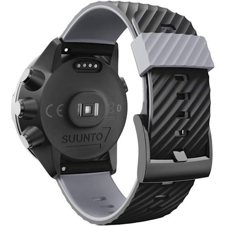 Svart og grå silikonrem til Suunto 7/9/9 Baro/