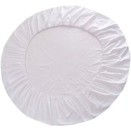 Rundt formsydd laken i bomull, Rundt formsydd laken - hvit