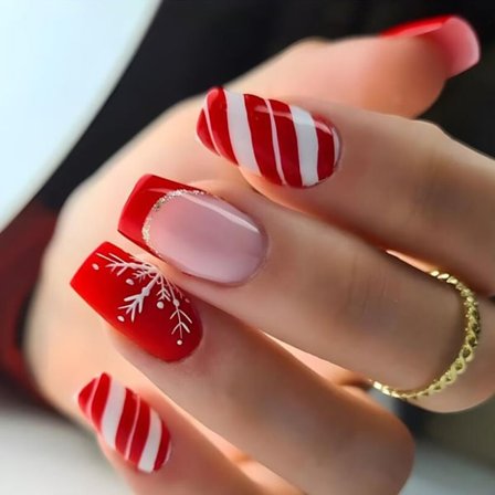 Christmas French Fake Nails False Nail 3 3