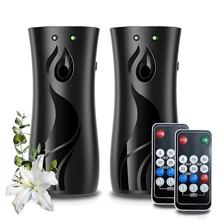 2-pakning Automatisk Luftfrisker Spraydispenser, Veggmontert eller Frittstående Sprayholder, Flere Tidsinnstillinger