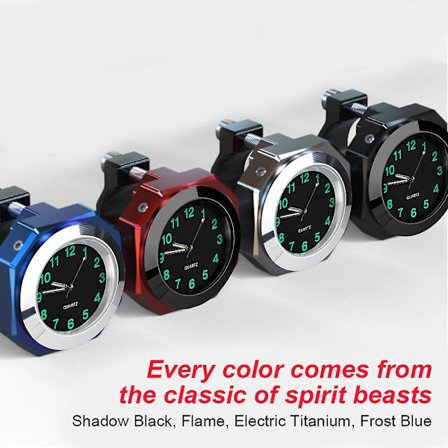 Vandtæt styrbeslag ur universal 18-22 mm motorcykelur med skruenøgle motorcykel quartz ur aluminium lysende ur cykeltilbehør (FMY)