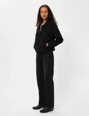 Nudie Jeans Berit Denim Jacket Asphalt Black - Black - M