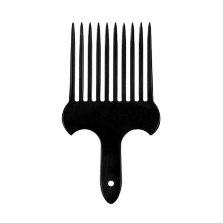 TG Hårgaffelkam Sort Plastindsats Afro Glat Kam, Stil 2