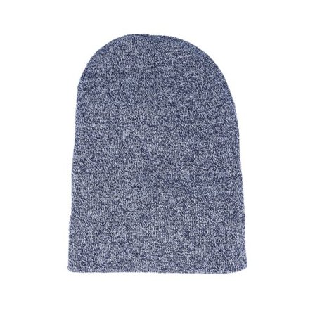 Beechfield - Blå longbeanie Beanie - Heather Navy Long Blank Beanie @ Hatstore