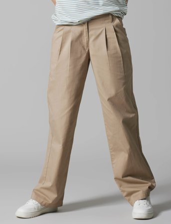 LMTD Nlflyndt Lw Pleat Loose Pant Noos - Beige - 164