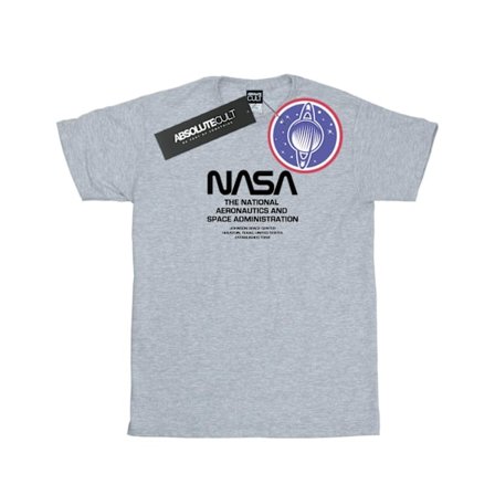 NASA Mens Worm Blurb T-Shirt S Sports Grey