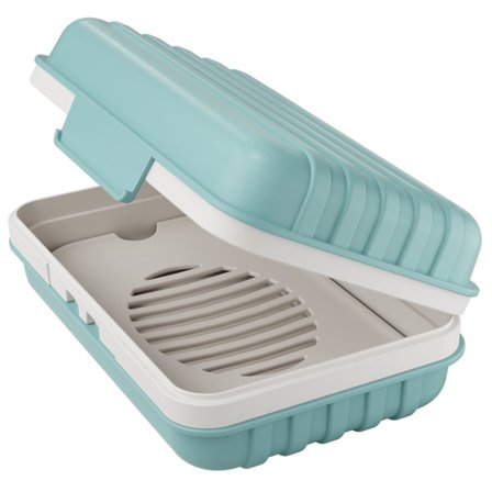 Såpekoppholder 1 Pakke for Dusj, Reise Såpeetui med Lokk for Treningsstudio, Campingutstyr, Fotturer, Toalettartikler i Reisestørrelse, Bærbar, Blå