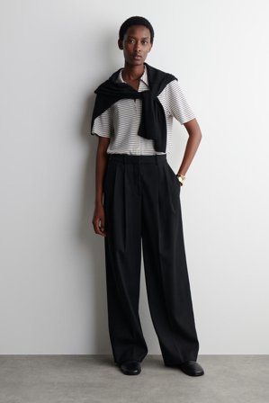 COS Women's Camicia Resort In Jersey in Bianco