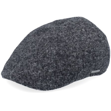 Stetson - Grey flatcap Czapka Z Daszkiem - Texas Jersey Dark Grey Flat Cap @ Hatstore