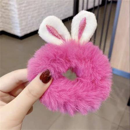 e Korvat Hiusköysi Candy Color Joustavat Hiusnauhat Tytöt Hiukset Acc Rose red