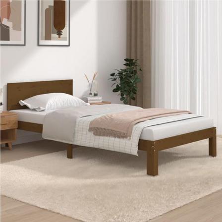 Vidaxl Sängram Honungsbrun Massiv Furu 100x200 Cm Brun