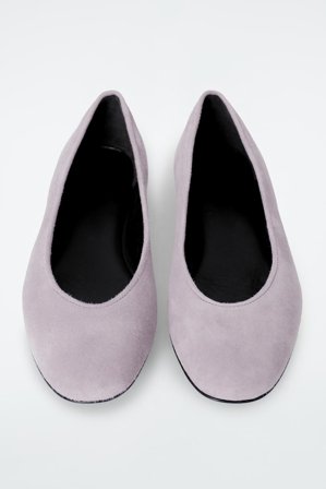 COS Women's Ballerine In Pelle Scamosciata in Viola