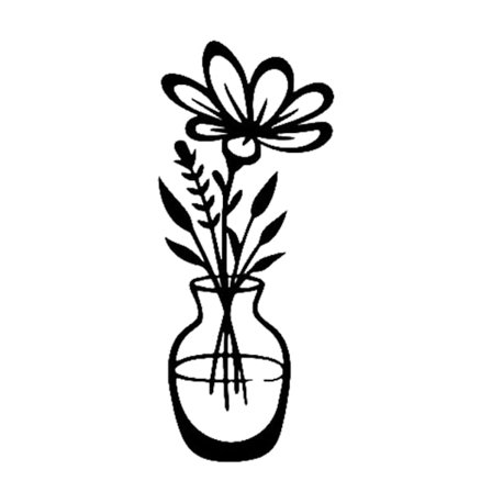 Blomvas Väggdekoration Svart Metall Blomväggdekor Väggkonst för Hem Sovrum Vardagsrum