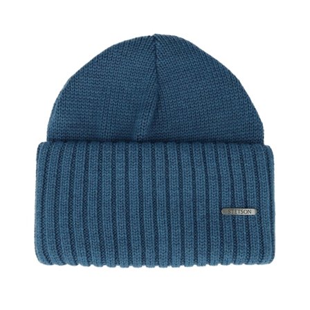 Stetson - Beanie Merino Ocean Blue Cuff Cuff Blue Beanie - @ Hatstore