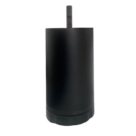 1 st svart rund stålmöbelben 12 cm