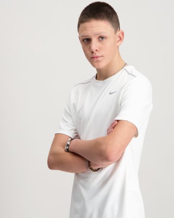 Nike K Nk Df Miler Ss Top Biały Dresy Chłopiec - Kids Brand Store