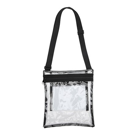 Transparent Messenger Bag med Justerbar Axelrem och Innerficka för Sporthändelser Svart
