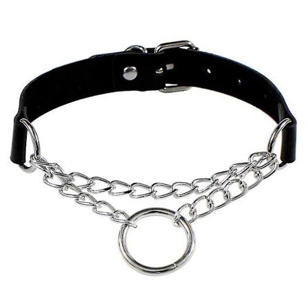 Punk Läderhalsband Svart Rundt Halsband Barock Snörning