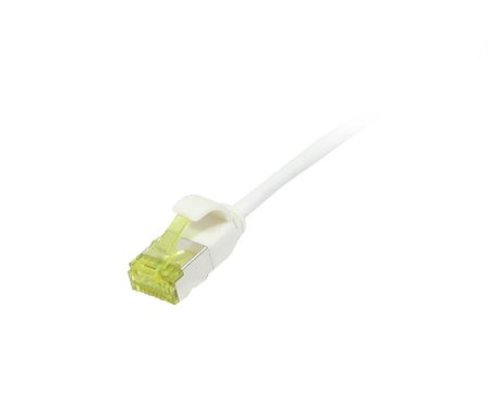 SYNERGY Patchkabel RJ45, CAT6A 500Mhz, 7,5m, weiss, U/FTP, slimline rund d=3,8mm, TPE/LSZH(Superflex), AWG32, mit CAT7 Rohkabel, Synergy 21