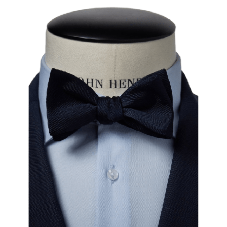 John Henric Bow Tie Plain Self Tied Kostymtillbehör Herr Blå ONESIZE