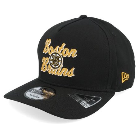 New Era - NHL Svart adjustable Keps - Boston Bruins 9FIFTY Chainstitch Black A-Frame Adjustable @ Hatstore